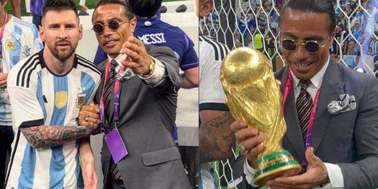 Salt Bae Touches The FIFA World Cup Trophy