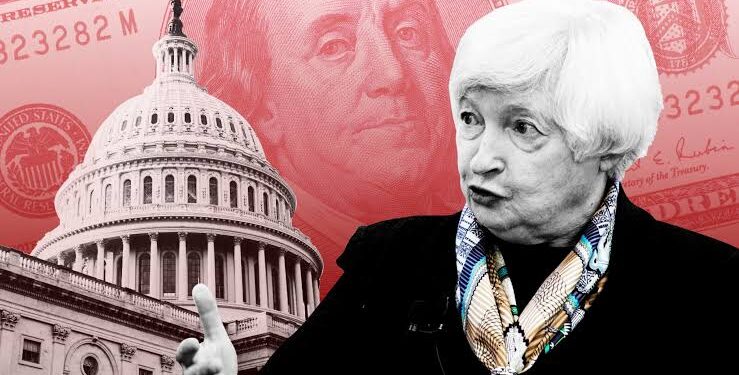 Washington, D.C., the United States, displays the Department of the Treasury.