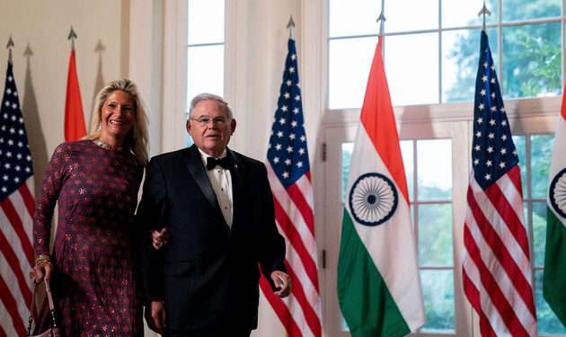 Senator Bob Menendez and wife